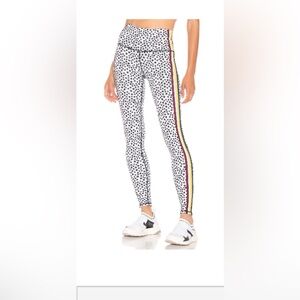 Star Print Women's Leggings with Colorful Stripes